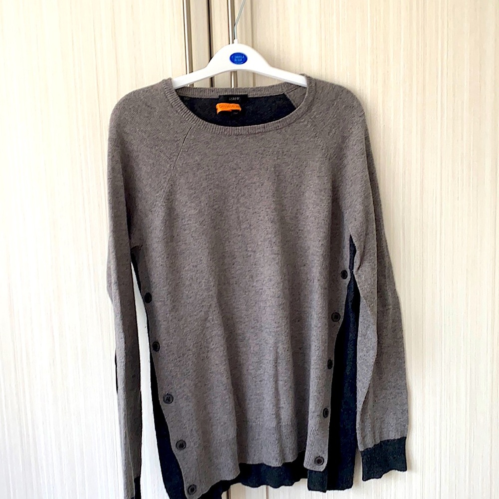 Medium J.Crew Tri-Color Sweater with Buttons
